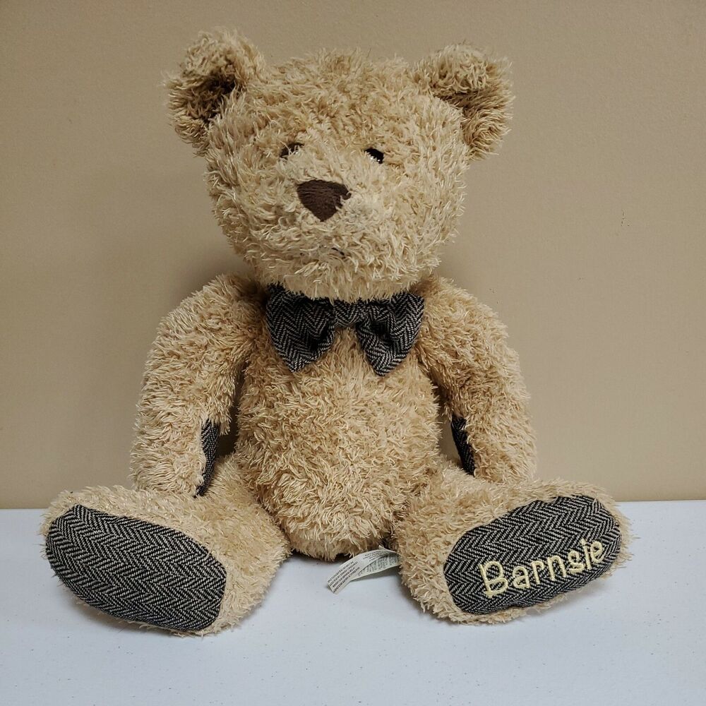 Barnsie Barnes & Noble Plush Teddy Bear Tan 2015 Bow Tie Stuffed Animal 14 inch